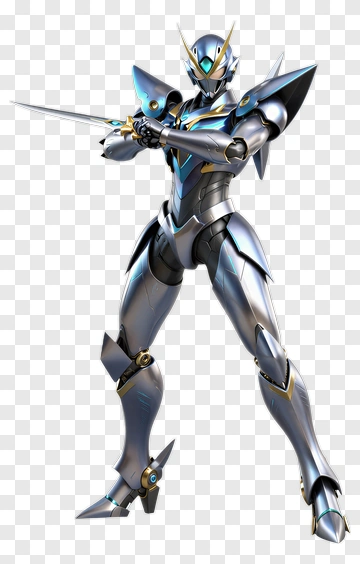 Futuristic Samurai Robot Holding A Sword PNG