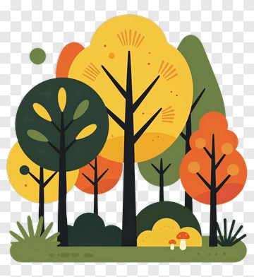 Colorful Tree Composition PNG