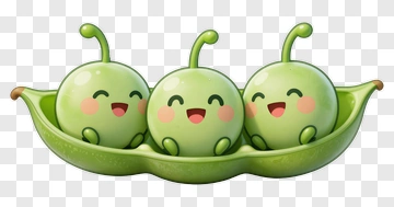 Cartoon Peas In A Pod Smiling Together PNG