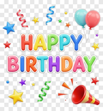 Colorful Happy Birthday Celebration PNG