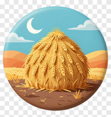 Cartoon Haystack In A Sunny Landscape PNG