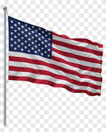 American Flag Waving In The Wind PNG