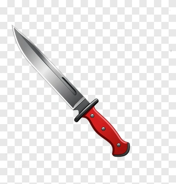 Cartoon Knife With Red Handle PNG