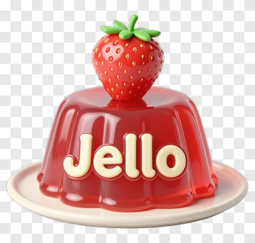 Red Jello With Strawberry Topping PNG