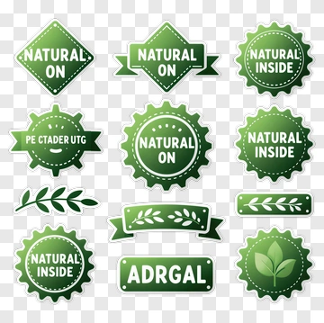 Natural Green Labels And Badges PNG