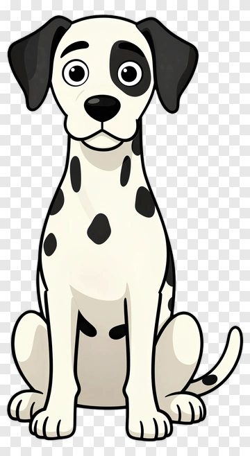 Cartoon Dalmatian Dog Sitting PNG