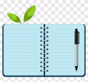 Open Notebook With Pen And Leaves PNG