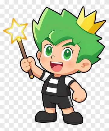 Cartoon Boy Holding A Magic Wand PNG