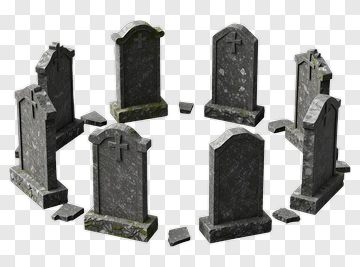 Graveyard Tombstones In A Circle PNG