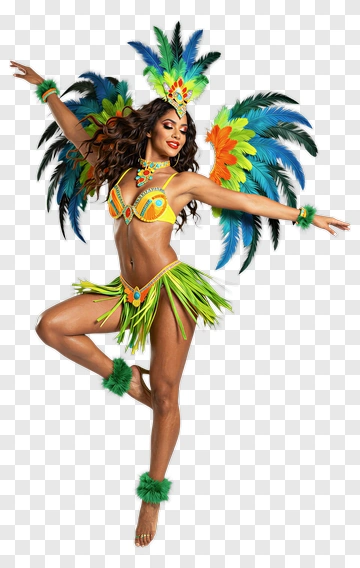 Carnival Dancer In Colorful Costume PNG
