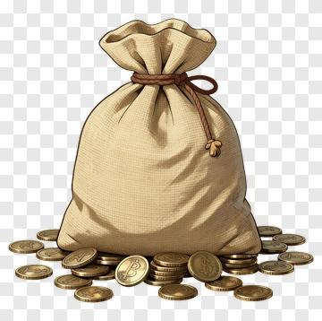 Money Bag With Coins PNG