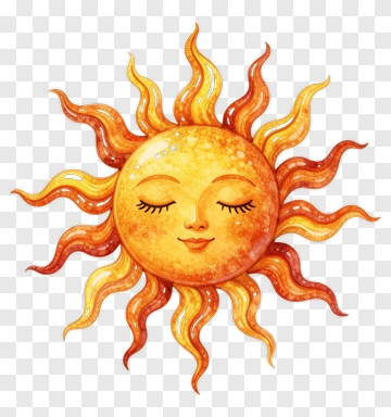 Cartoon Sun With Smiling Face PNG