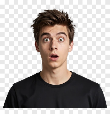 Surprised Young Man With Open Mouth PNG