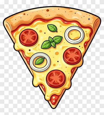 Pizza Slice With Tomatoes And Basil PNG
