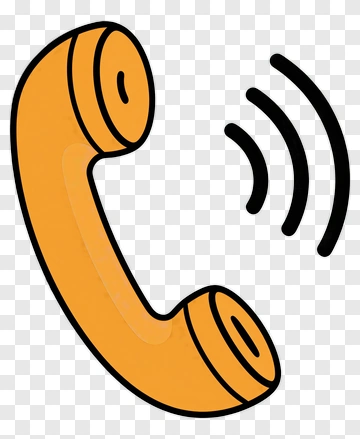 Orange Telephone Receiver PNG