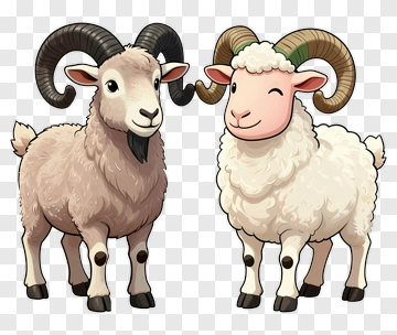 Cartoon Rams Standing Together PNG