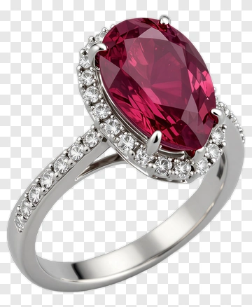 Ruby Engagement Ring With Diamond Accents PNG