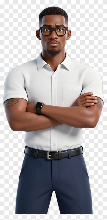 3D Businessman With Arms Crossed PNG