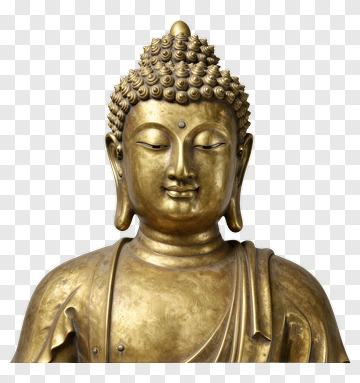 Buddha Statue With Detailed Facial Features PNG