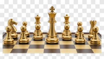 Gold Chess Pieces On A Checkerboard PNG