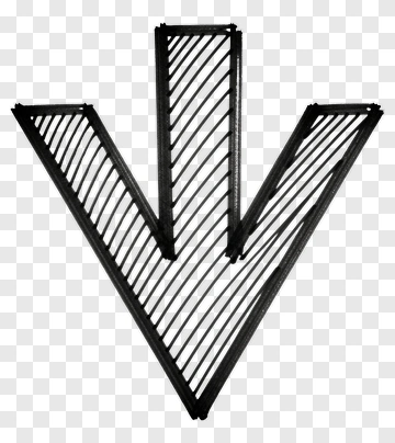 Black V Shape Outline PNG