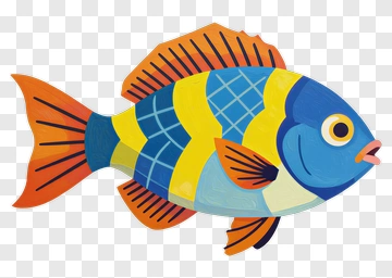 Colorful Cartoon Fish PNG
