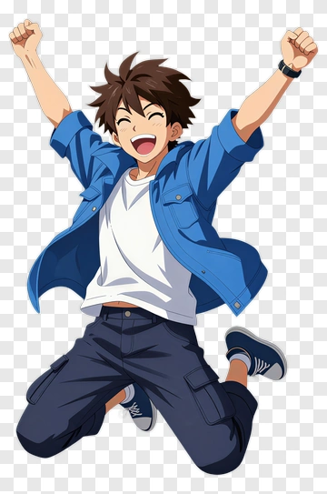 Happy Boy Jumping With Excitement PNG