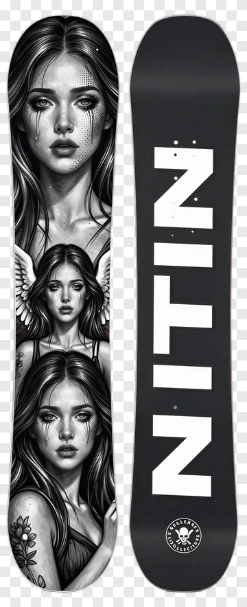 Snowboard Featuring Artistic Portraits Of Women PNG
