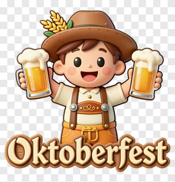 Cartoon Boy Celebrating Oktoberfest PNG