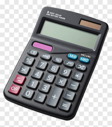 Calculator With Solar And Battery Power PNG