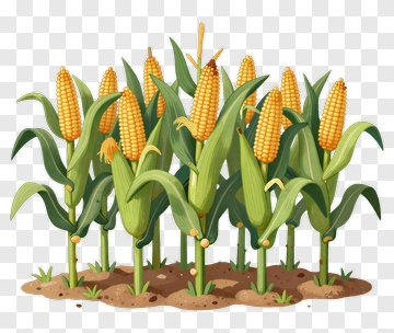Corn Field With Ripe Ears Of Corn PNG