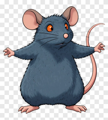 Cartoon Mouse With Open Arms PNG