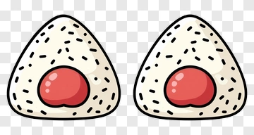 Cartoon Onigiri With Red Filling PNG