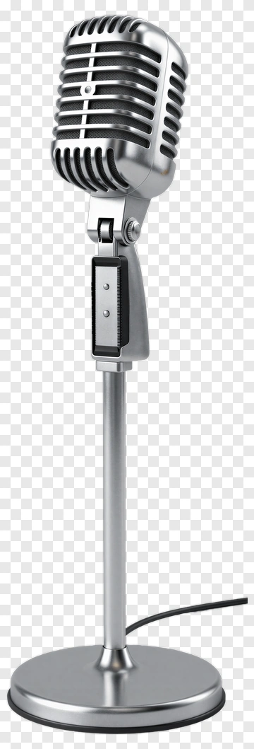 Vintage Microphone On Stand PNG