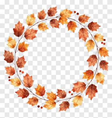 Autumn Leaf Wreath PNG
