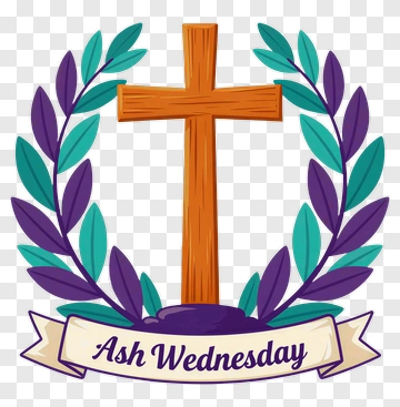 Ash Wednesday Cross With Laurel Wreath PNG