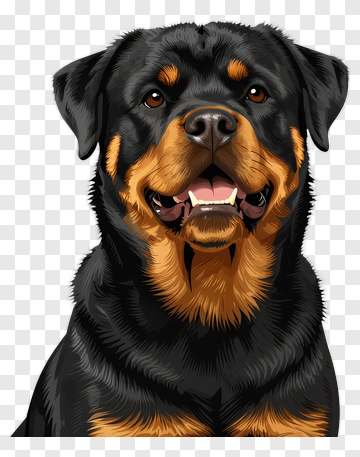 Rottweiler Dog Portrait PNG
