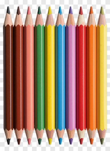 Colorful Crayons In A Row PNG