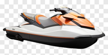 Orange And White Jet Ski PNG