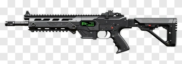 Futuristic Black Assault Rifle PNG