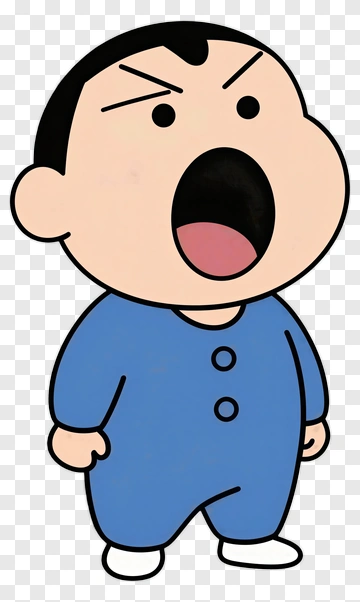 Cartoon Boy Yelling PNG