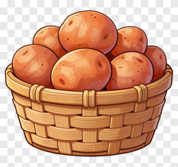 Basket Of Potatoes PNG