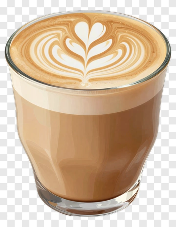 Coffee With Latte Art In A Glass PNG