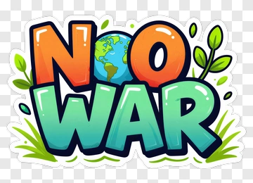 No War Message With Earth And Greenery PNG
