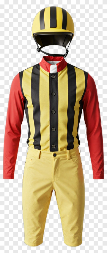 Jockey Uniform With Yellow And Red Colors PNG