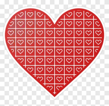Red Heart With White Patterns PNG