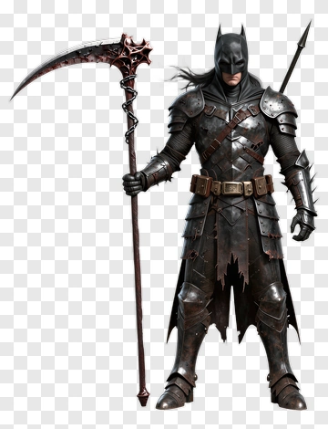 Armored Warrior Holding A Scythe PNG