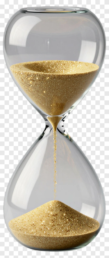 Glass Hourglass With Golden Sand PNG