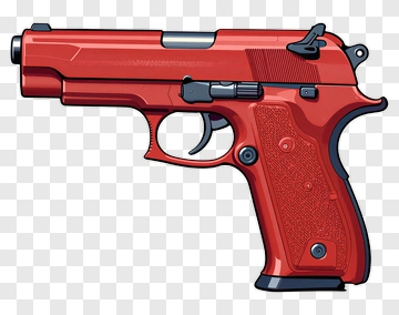 Cartoon Red Handgun PNG