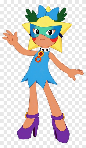 Cartoon Star Character In Blue Dress PNG